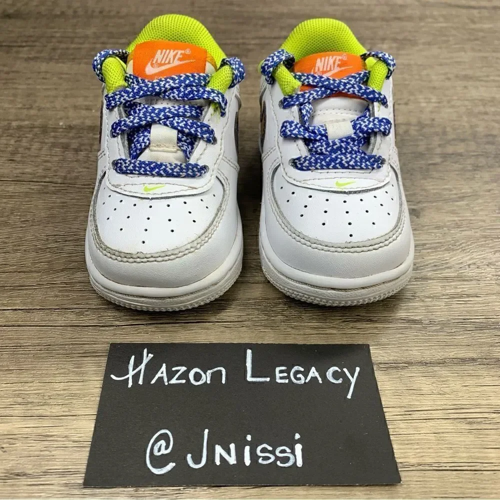 Nike~Infants~Air Force 1 Low LV8 TD~White/Multi-Color Sneakers~Size 4C‎